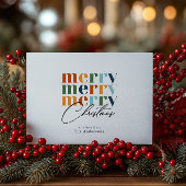 Moderne familiefoto Vrolijk Kerstfeest Feestdagenkaart