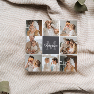 Moderne familiekollage foto's en persoonlijke cade