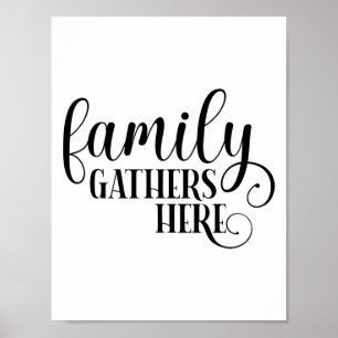 Moderne familieleden citeren hier typografie poster