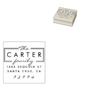 Moderne familienaam Elegant Script Retouradres Rubberstempel (Gestempeld)