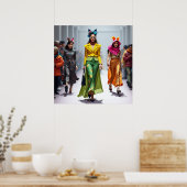 Moderne fancy mode design vrouwen printbaar poster (Keuken)