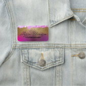 Moderne Fancy roze Gold Faux Glitter Professional Naamplaatje (In situ)