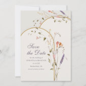 Moderne Fantasie Bloemrijke Boho Trouwwkaart 'Save Kaart (Voorkant)