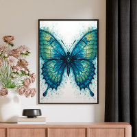 Moderne Fantasie Fractale Kunst Waterverf Vlinder