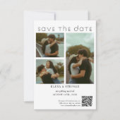 Moderne Fantasie Script QR Code Huwelijk Save The Date (Voorkant)