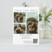 Moderne Fantasie Script QR Code Huwelijk Save The Date (Staand voorkant)