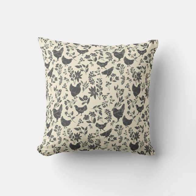 Moderne farmhouse Folk Art Style Print Kussen (Voorkant)