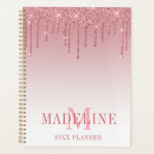 Moderne, fashionable Dusty Pink Glitter Monogram