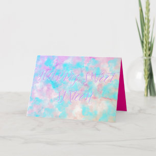 Moderne Fashionable Happy Sweet Sixteen 16-jarige Kaart