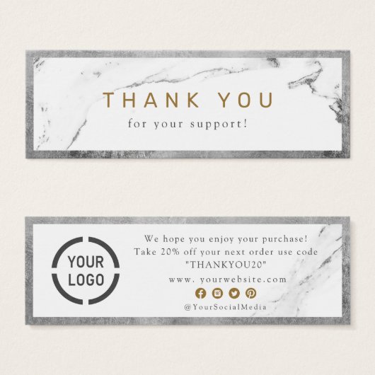 Moderne faux argent marbre luxe affaires merci (Devant & derrière)