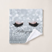 Moderne Faux Cils Bokeh Paillettes Argentées Froid (Gant de toilette)