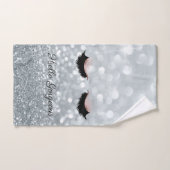 Moderne Faux Cils Bokeh Paillettes Argentées Froid (Serviette à main)