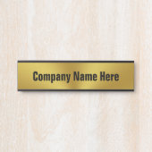 Moderne Faux Gold Black Text Business Kantoor Deurbordje (Voorkant)