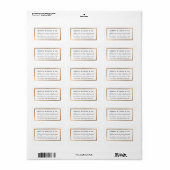 Moderne Faux Gold Border Business Label Stickers (Full Sheet)