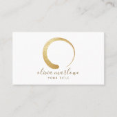 Moderne Faux Gold Circle Logo Visitekaartje (Voorkant)