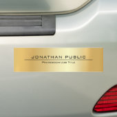 Moderne Faux Gold Elegant Simple Design Sjabloon Bumpersticker (Op auto)