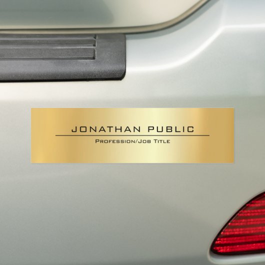 Moderne Faux Gold Elegant Simple Design Sjabloon Bumpersticker (Op auto)