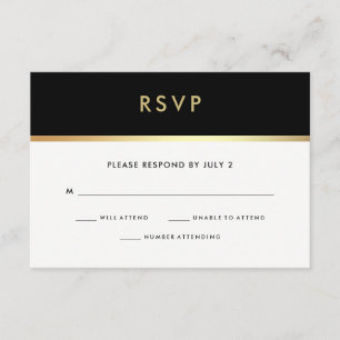 Moderne Faux Gold et Bat mitzvah noir RSVP