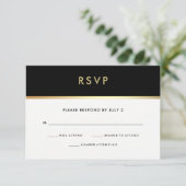 Moderne Faux Gold et Bat mitzvah noir RSVP (Debout devant)