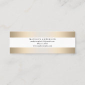 Moderne Faux Gold Foil striped Mini Visitekaartje (Achterkant)