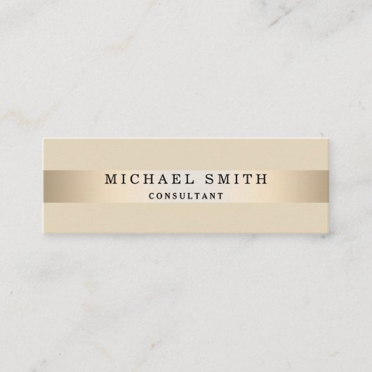 Moderne Faux Gold Foil striped Mini Visitekaartje (Voorkant)