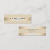 Moderne Faux Gold Foil striped Mini Visitekaartje (Voorkant / Achterkant)