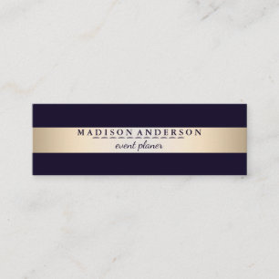 Moderne Faux Gold Foil striped Mini Visitekaartje