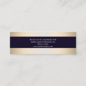 Moderne Faux Gold Foil striped Mini Visitekaartje (Achterkant)