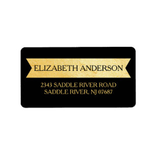 Moderne Faux Gold Folie Banner Retouradres Label