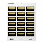 Moderne Faux Gold Folie Banner Retouradres Label (Full Sheet)