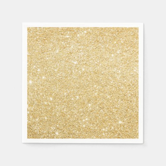 Moderne Faux Gold Glitter Chic Papieren servetten (Voorkant)