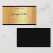 Moderne Faux Gold Hand Script Tekst Kalligrafie Ch Visitekaartje (Voorkant / Achterkant)