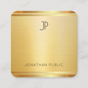 Moderne Faux Gold Premium - zijde - Finish Elegant Vierkante Visitekaartje