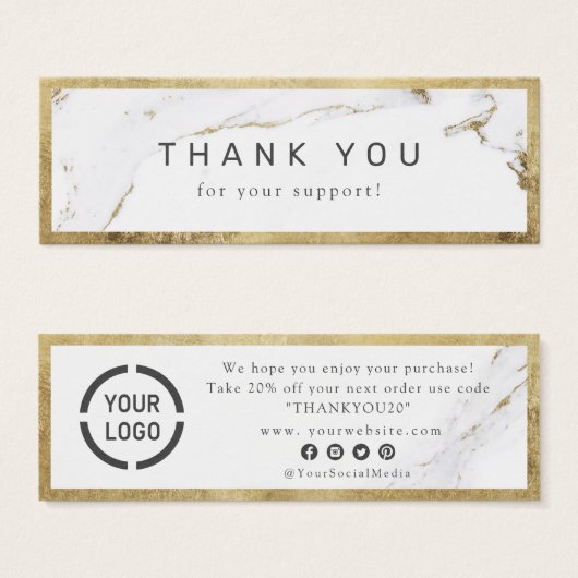 Moderne faux gouden luxe business bedankt mini visitekaartjes (Voorkant /achterkant)