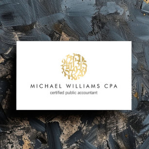 Moderne Faux Gouden Nummers Logo Accountant Visitekaartje