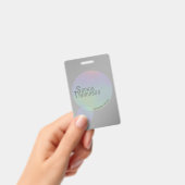 Moderne Faux Holographic Rainbow-cirkels Badge (Handheld)