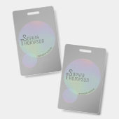 Moderne Faux Holographic Rainbow-cirkels Badge (Voor- en achterkant)