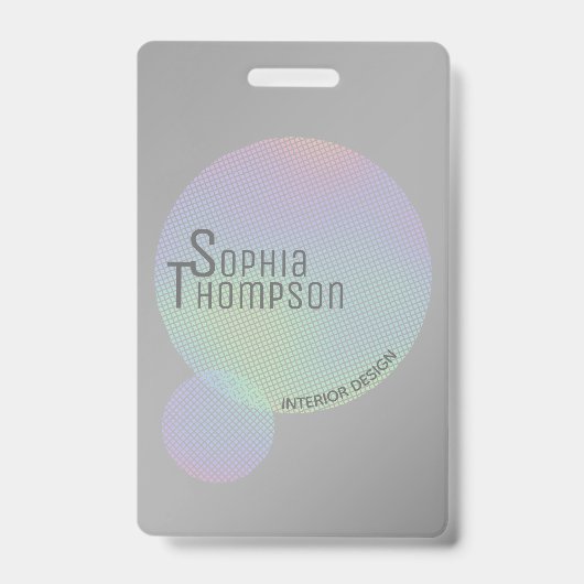 Moderne Faux Holographic Rainbow-cirkels Badge (Voorzijde)