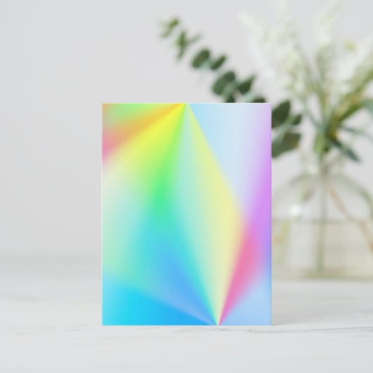 Moderne faux iriserende pastel regenboog kleuren briefkaart (Staand voorkant)