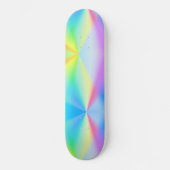 Moderne faux iriserende pastel regenboogkleur skateboard (Voorkant)