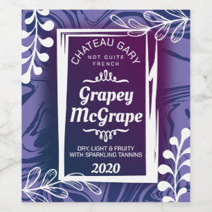 Moderne faux marmer aangepaste kleur gepersonalise wijn etiket