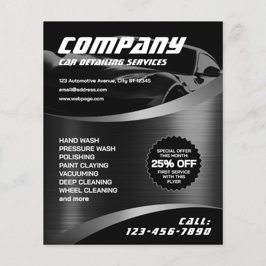 Moderne faux metallic auto flyer (Achterkant)