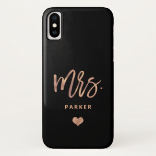 Moderne Faux Roos Gold in penseelscript   Mevrouw iPhone X Hoesje