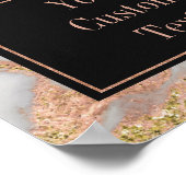 Moderne Faux Roos Gold Marble Swirl - aangepaste t Poster (Hoek)