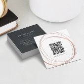 Moderne Faux Roos Goud Abstracte QR Code Vierkante Visitekaartje