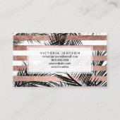 Moderne faux roos goudpalmen chic make-up visitekaartje (Achterkant)