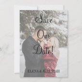 Moderne Faux Vellum foto Save The Date (Voorkant)