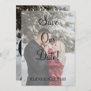 Moderne Faux Vellum foto Save The Date