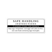 Moderne FDA Ei Karton Safe Handling Instructies Rubberstempel (Afrduk)