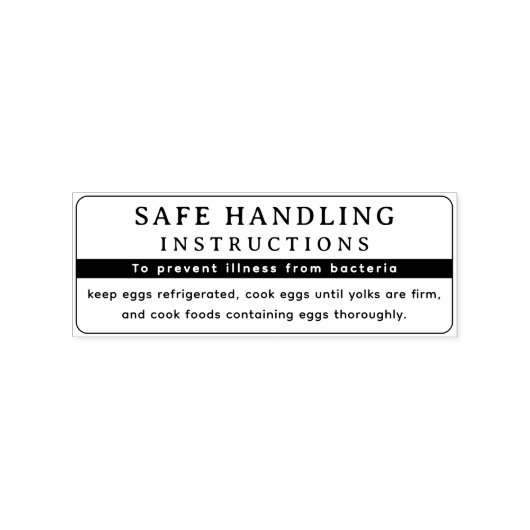 Moderne FDA Ei Karton Safe Handling Instructies Rubberstempel (Afrduk)